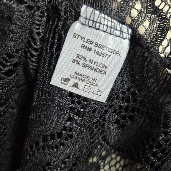 Blashe Sheer Lace Long Cardigan Duster sz 3X Black Witchy Whimsigoth Open Front - Picture 8 of 14